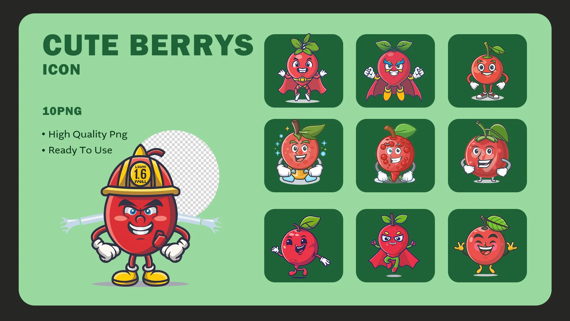 Cute Berries Cartoon Pack
